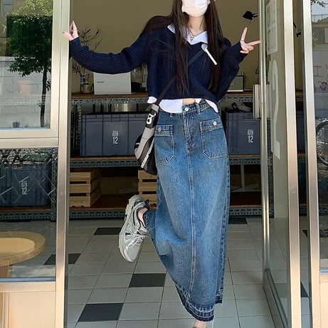 Jupes en Jean Long pour Femmes Skido