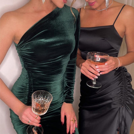 Robe de soirée en velours pour femmes - Paccio