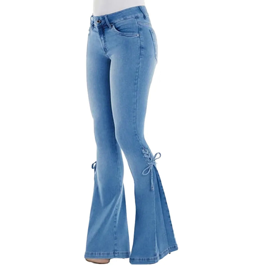 Heer Damen-Jeans mit mittelhohem Bund und ausgestelltem Bein