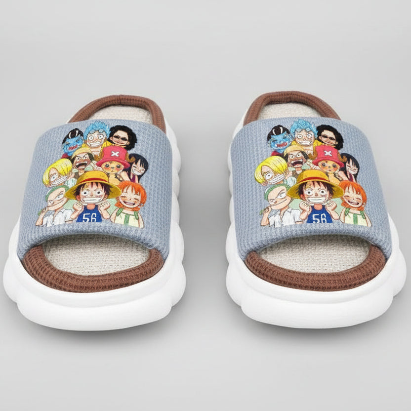 Chaussure manga one piece - Chaussons lumineux Luffy en lin pour garçons