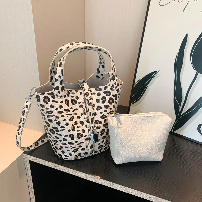 Sac à Main Seau Léopard