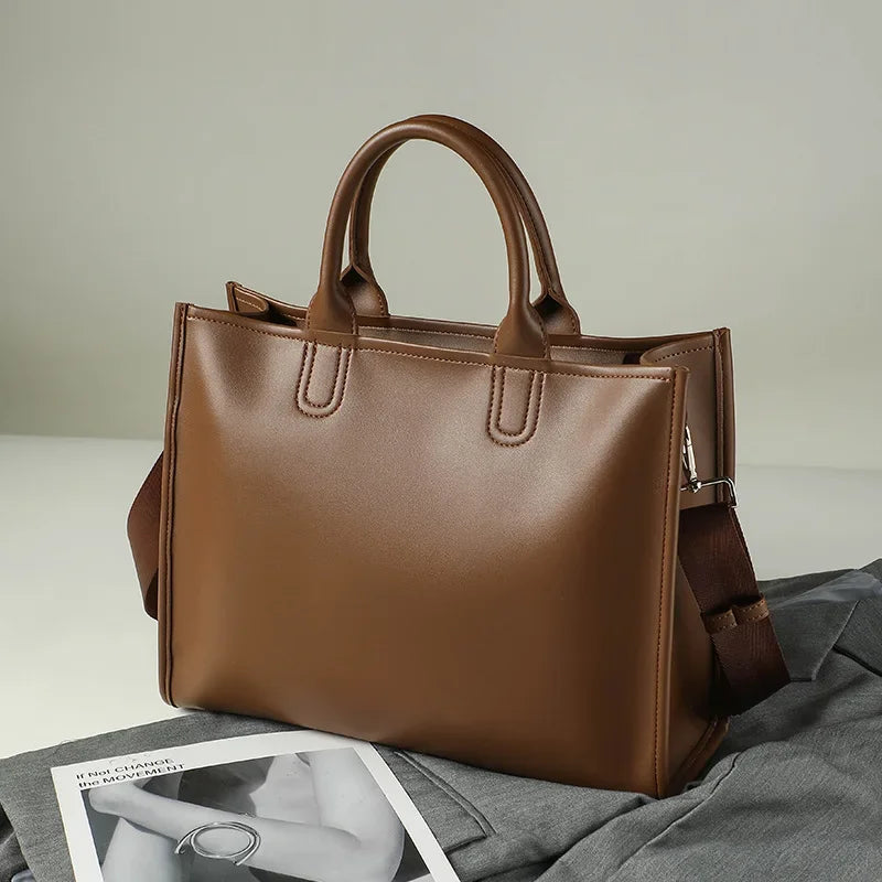 Sac à Main Cabas Marron avec Bandoulière