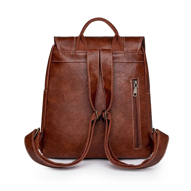 Sac Cartable Femme Design Vintage Marron