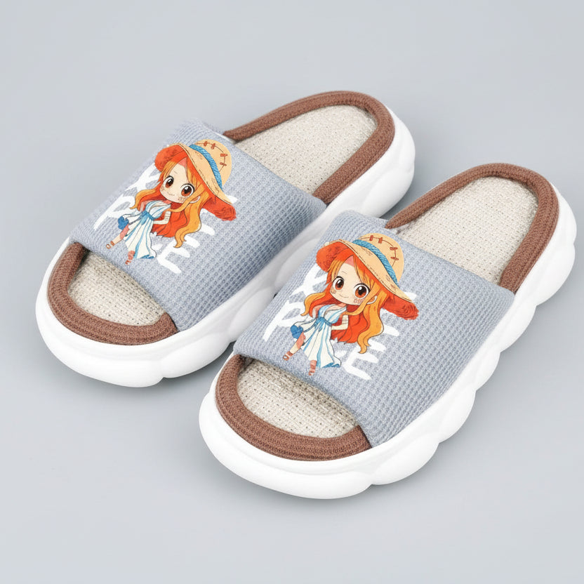 Chaussure manga one piece - Chaussons lumineux Luffy en lin pour garçons