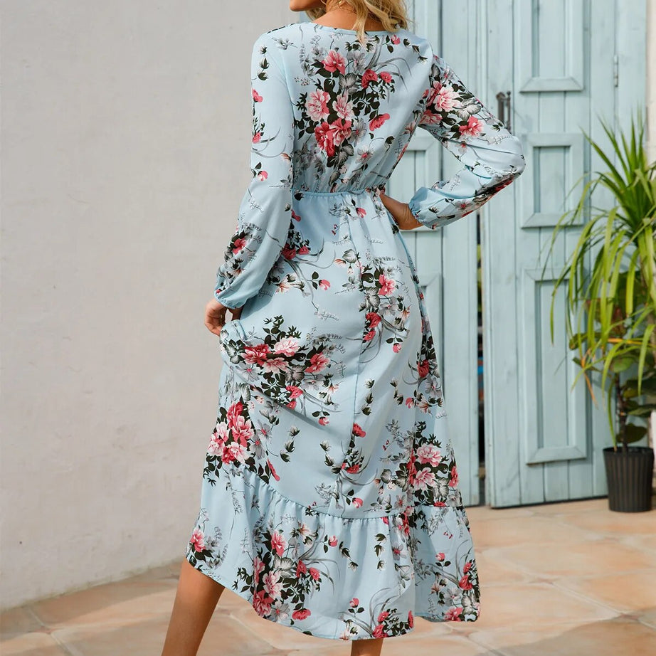 Robe bohème à imprimé floral pour femmes