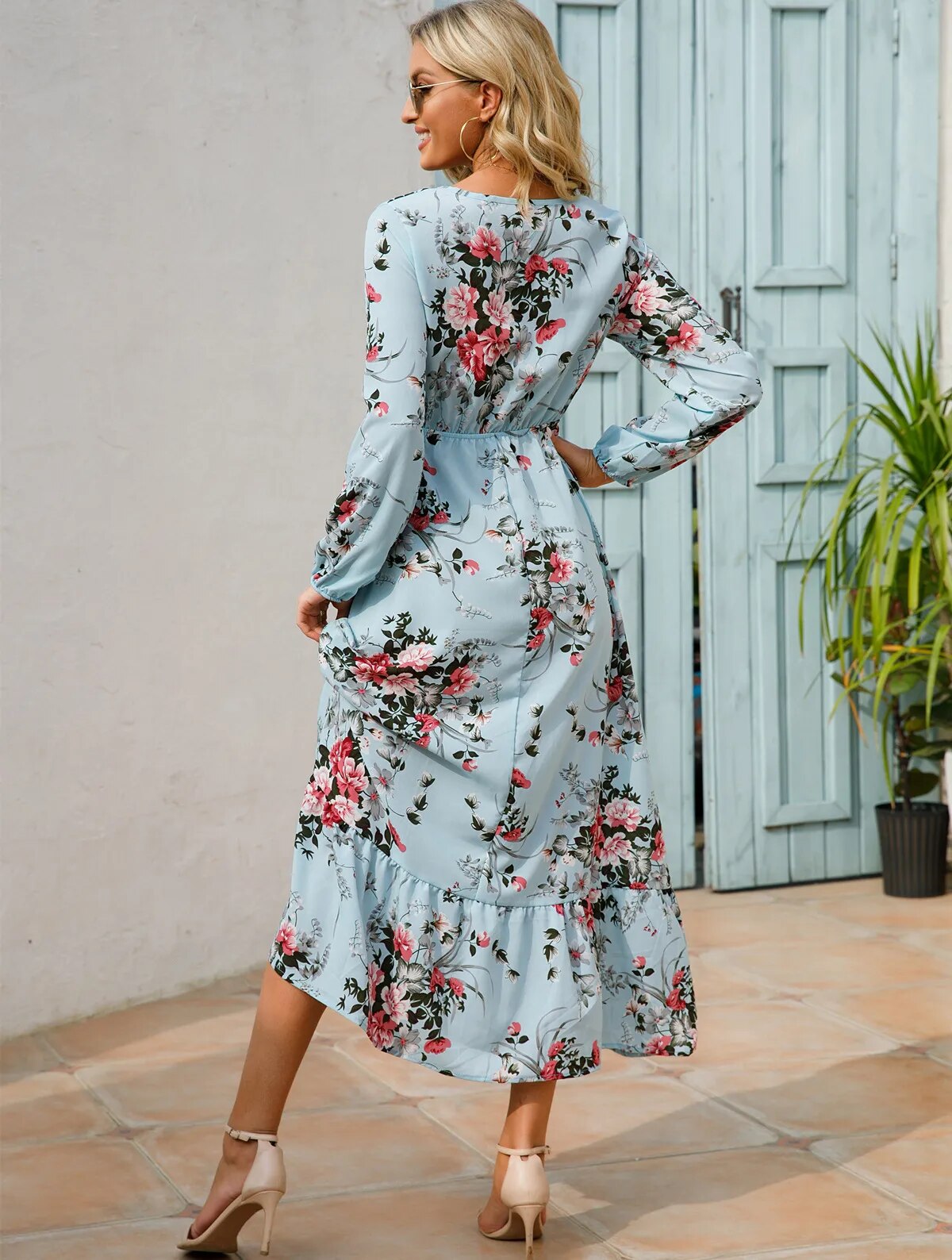 Robe bohème à imprimé floral pour femmes