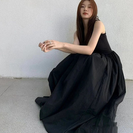 Robe mi-longue taille haute pour femme