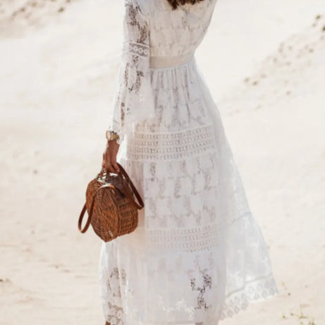 Boho-Stil, Spitze, böhmisches Kleid für Damen, Retro
