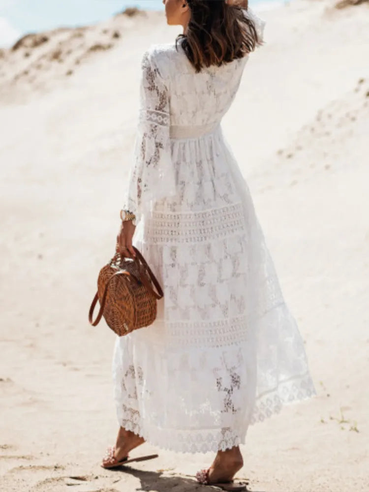 Boho-Stil, Spitze, böhmisches Kleid für Damen, Retro