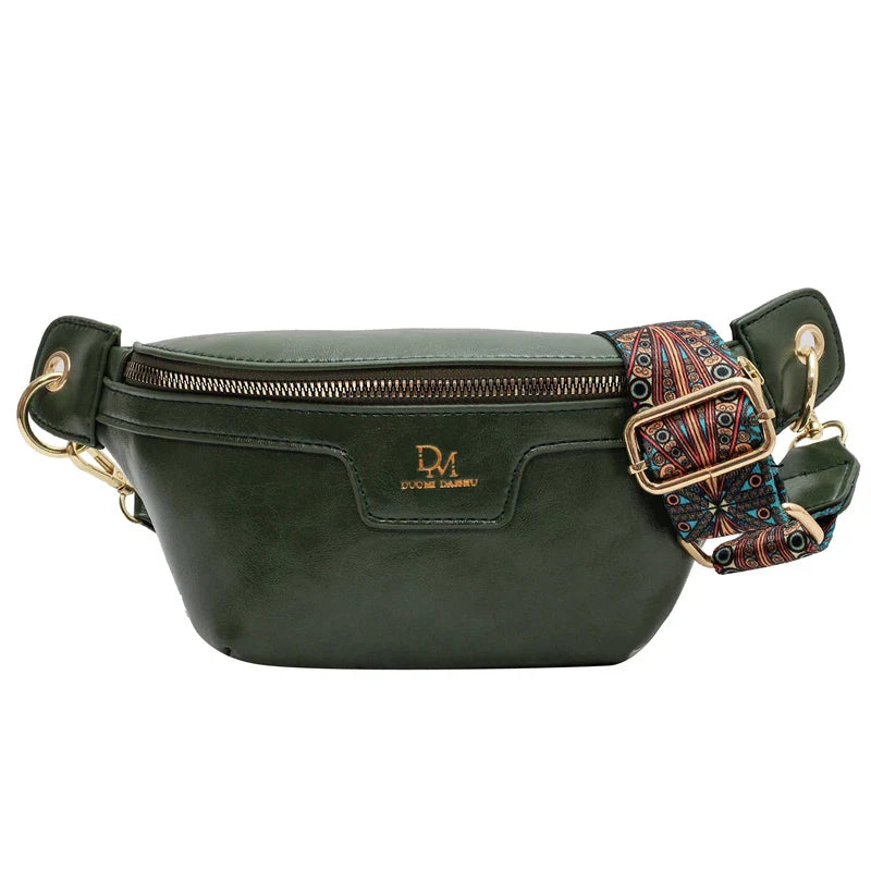Sac à main banane cuir femme vert