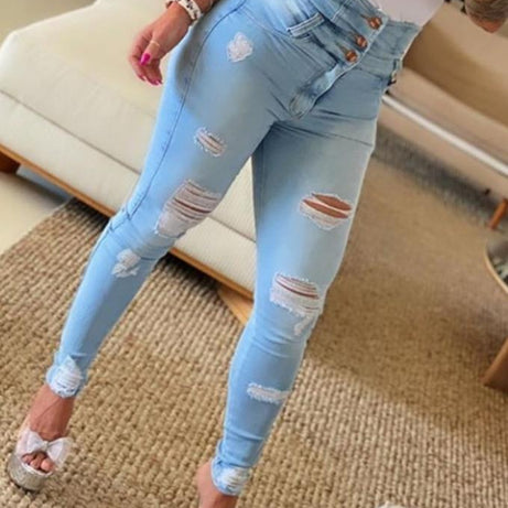 Jean Déchiré Taille Haute pour Femme Sback