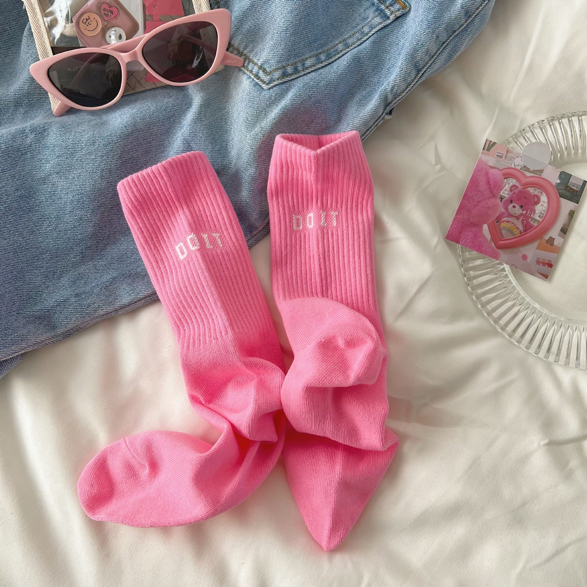Chaussettes femme de sport longues rayures Yara
