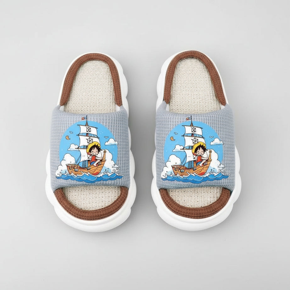 Chaussure manga one piece - Chaussons lumineux Luffy en lin pour garçons