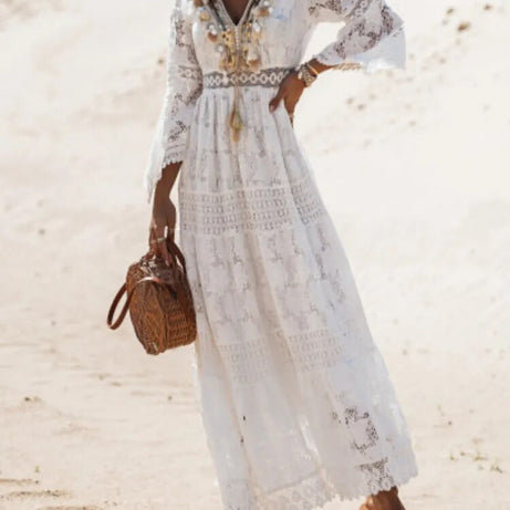 Boho-Stil, Spitze, böhmisches Kleid für Damen, Retro