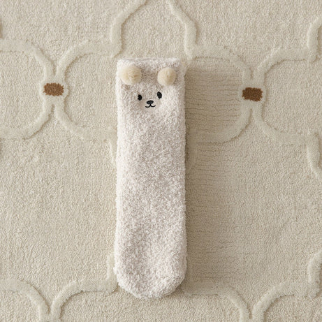 Chaussettes femme peluche avec ours en peluche Margot