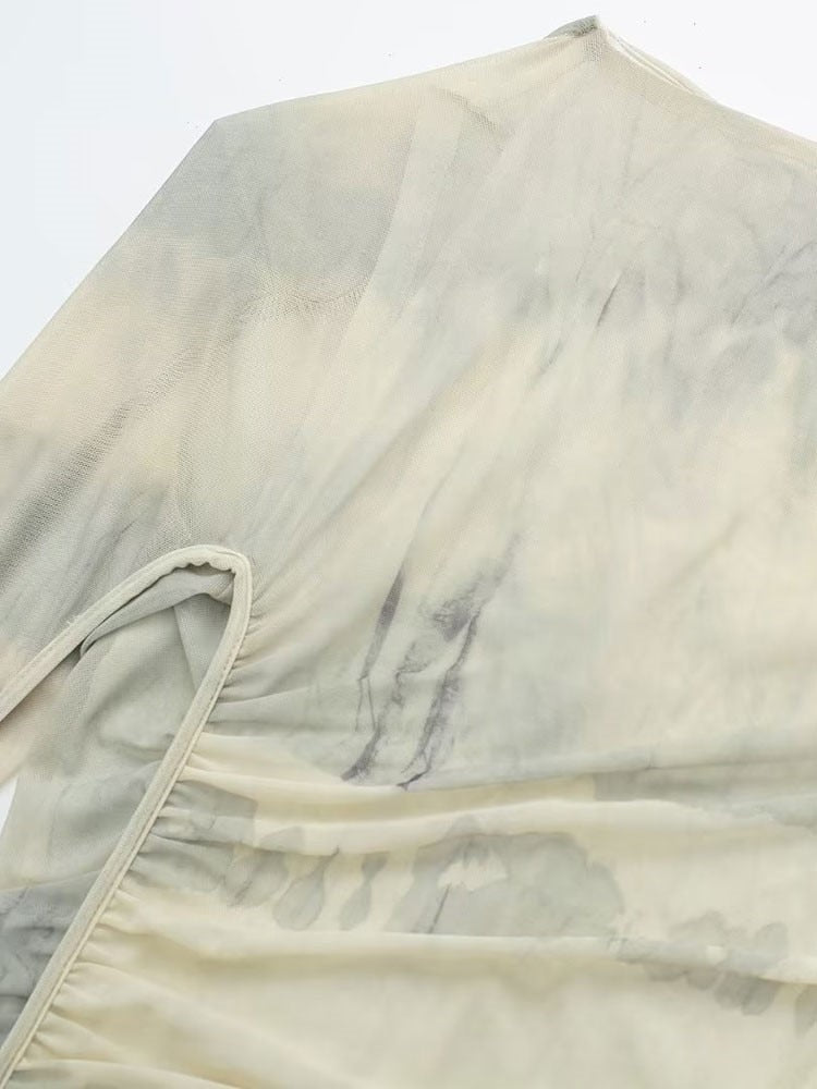 Olga - Robe soirée Midi asymétrique en Tulle pour femmes