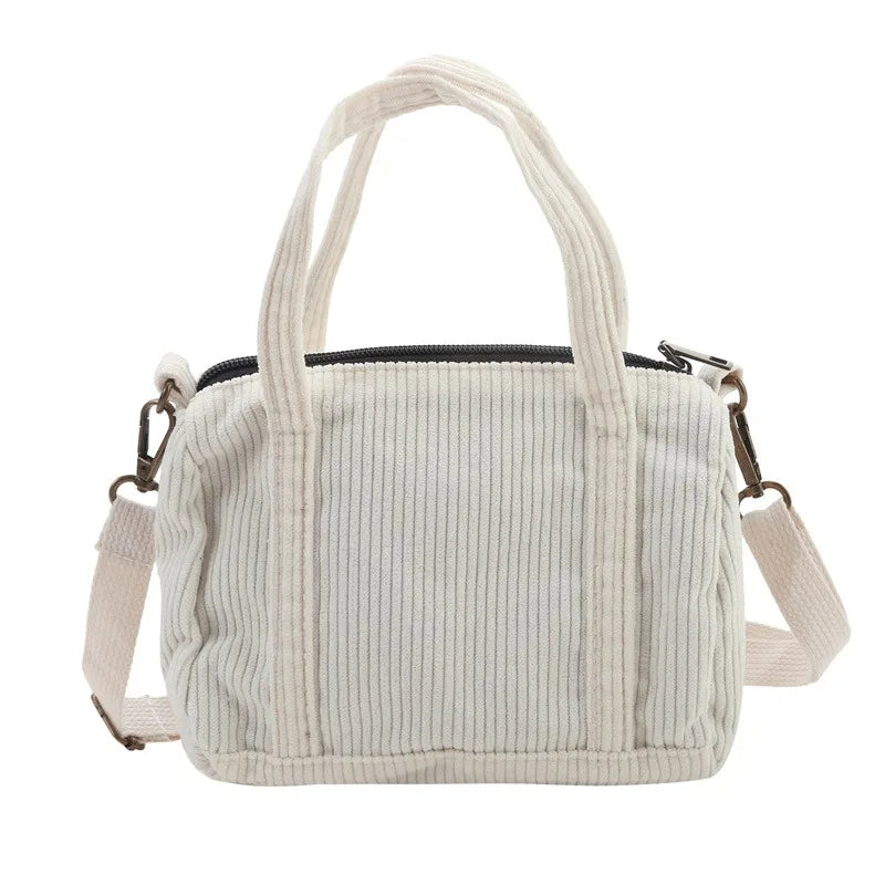 Petit sac à main bandoulière en velours côtelé