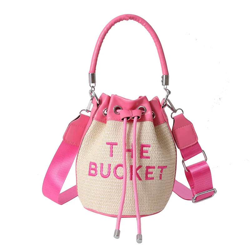 Sac Femme Seau Vintage en Paille