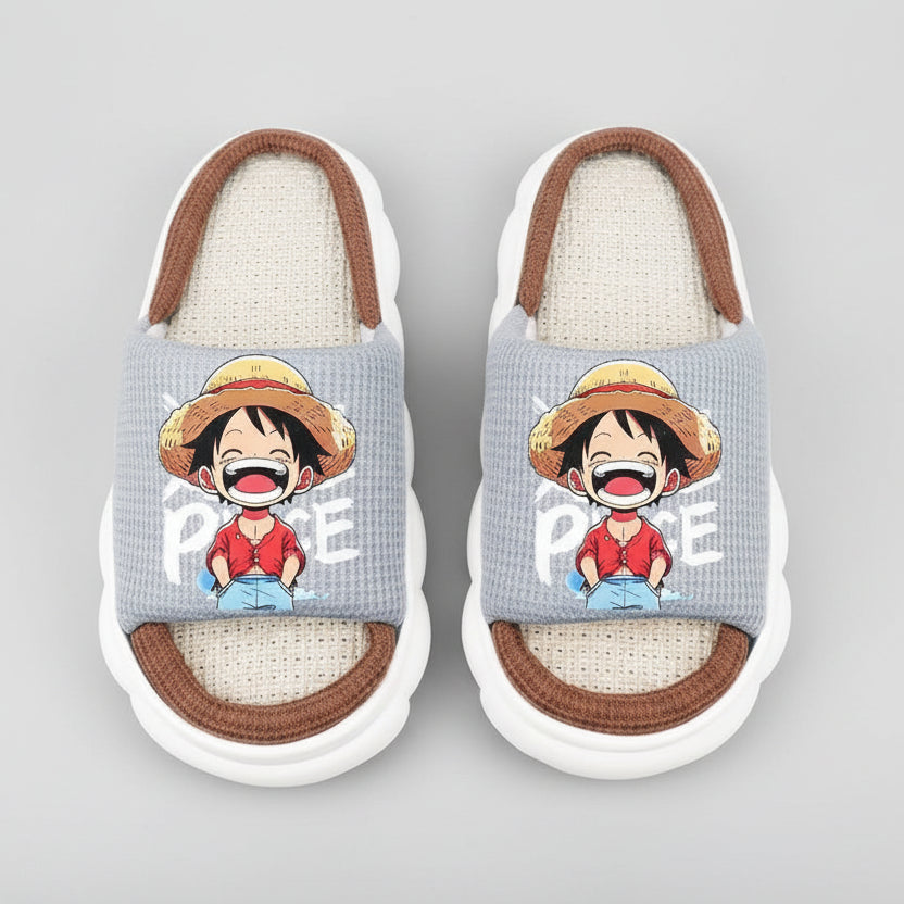 Chaussure manga one piece - Chaussons lumineux Luffy en lin pour garçons