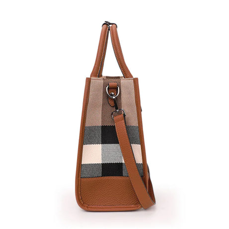 Sac à Main Fourre Tout Élégant en Tissu et Simili