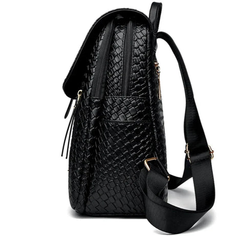 Sac à Main et à Dos Femme Élégant Simili Noir