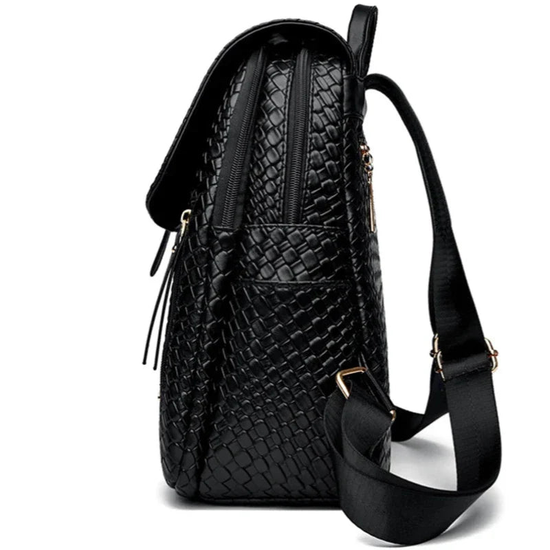 Sac à Main et à Dos Femme Élégant Simili Noir
