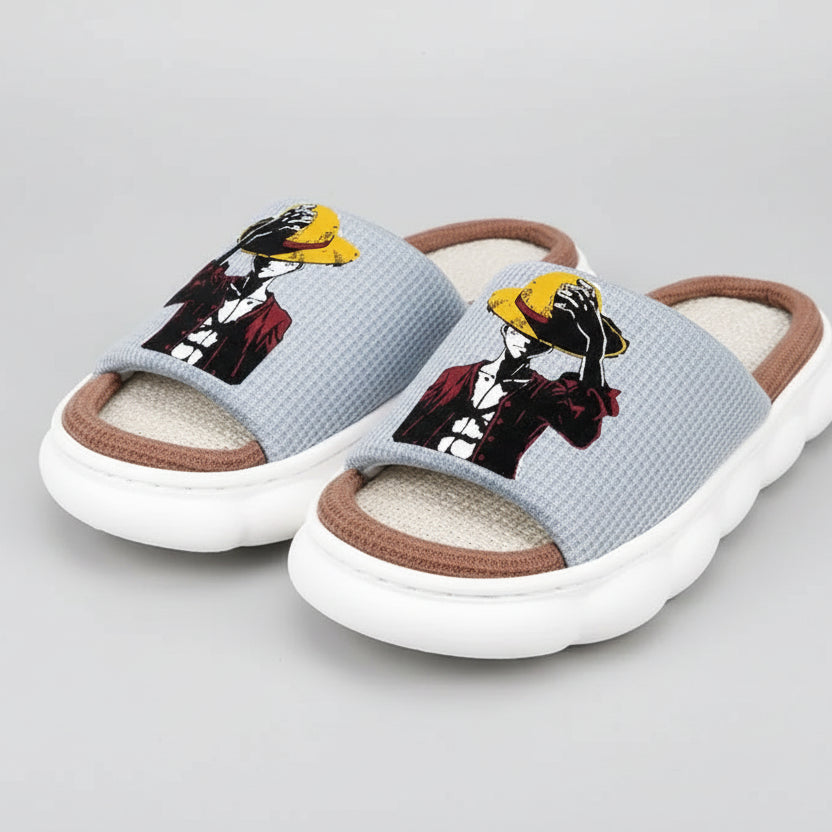 Chaussure manga one piece - Chaussons lumineux Luffy en lin pour garçons