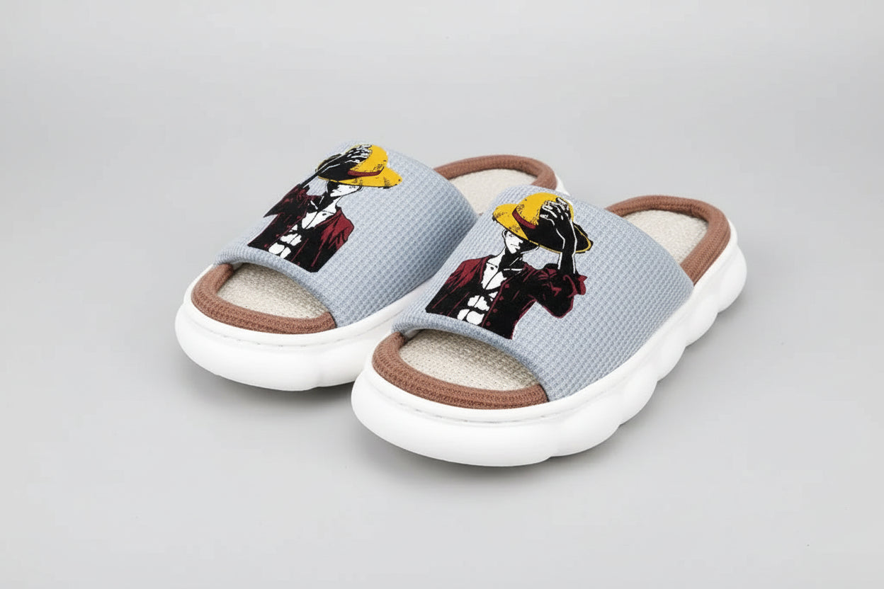 Chaussure manga one piece - Chaussons lumineux Luffy en lin pour garçons