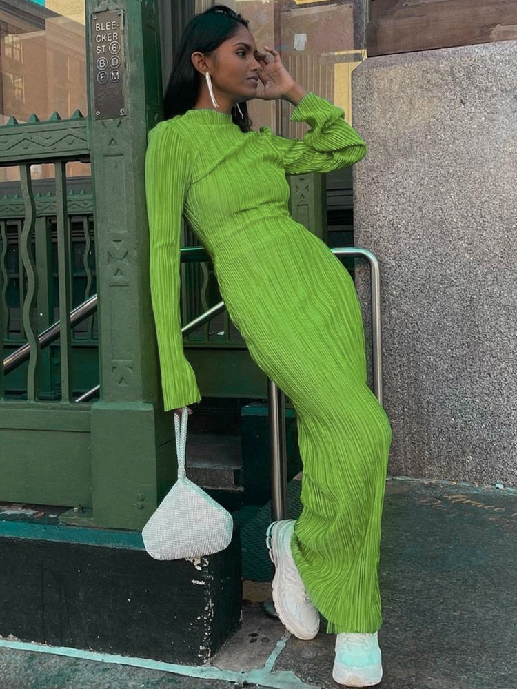 Langärmliges, figurbetontes Midikleid für Damen – Famous