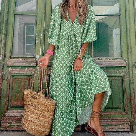 Tully Damen-Vintage-Kleid im Bohemian-Stil mit halben Ärmeln