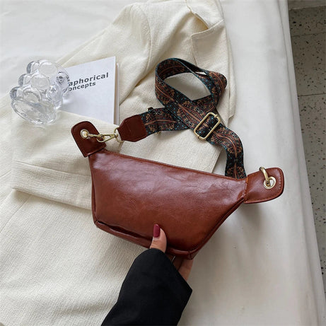 Sac à main banane cuir femme bordeaux