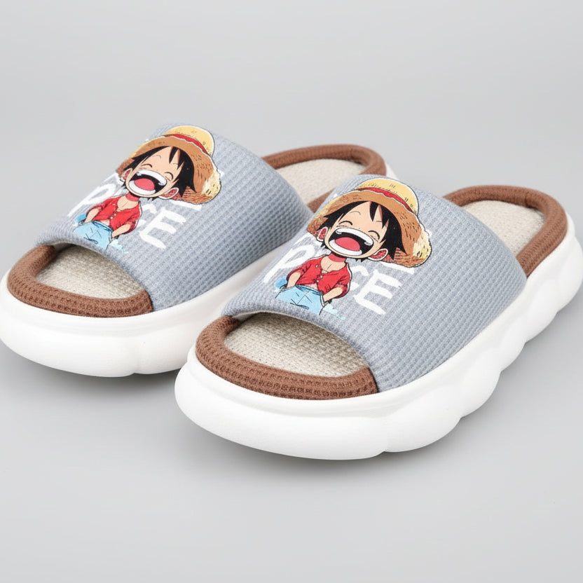 Chaussure manga one piece - Chaussons lumineux Luffy en lin pour garçons