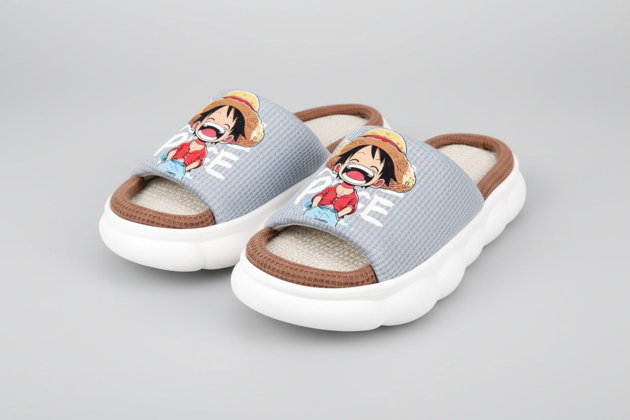 Chaussure manga one piece - Chaussons lumineux Luffy en lin pour garçons