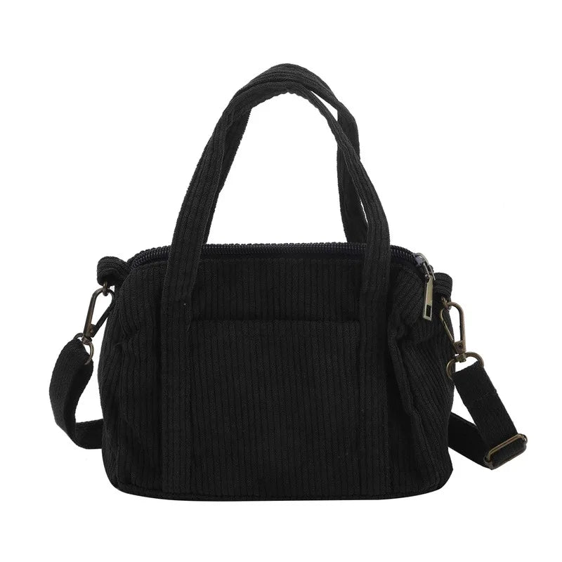 Petit sac à main bandoulière en velours côtelé