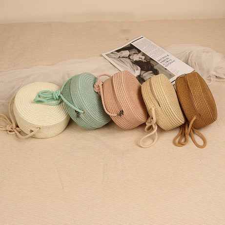 Petit Sac Rond en Paille