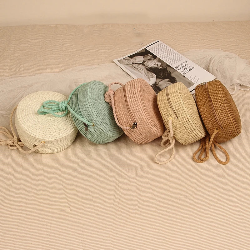 Petit Sac Rond en Paille