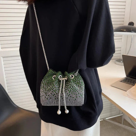 Sac Femme Bourse Souple à Strass