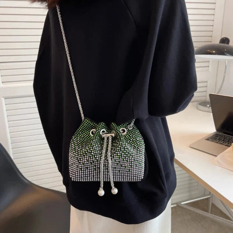 Sac Femme Bourse Souple à Strass