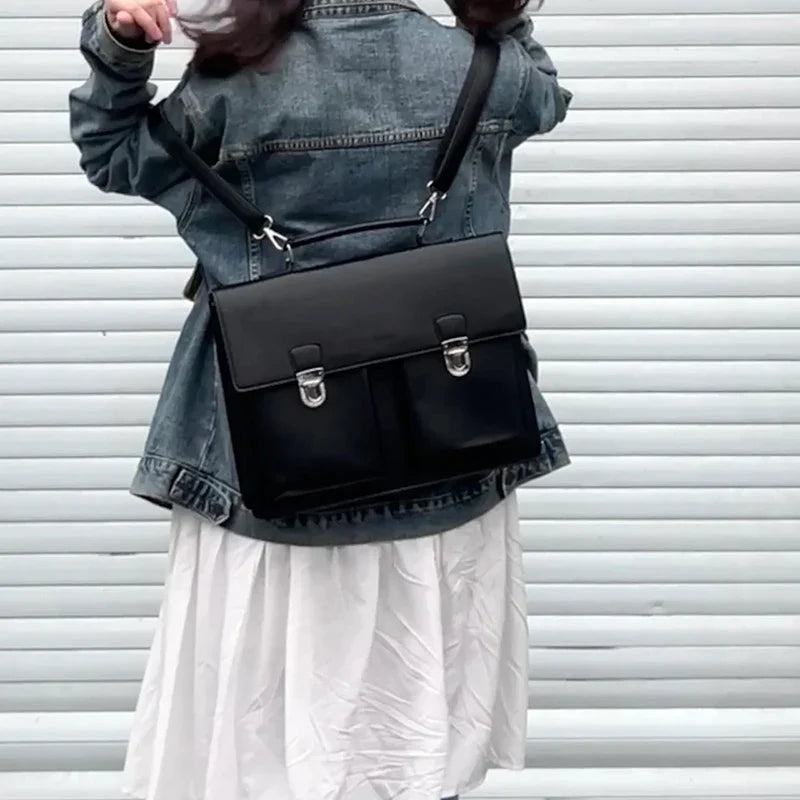 Sac Cartable Femme Noir de Style Malette