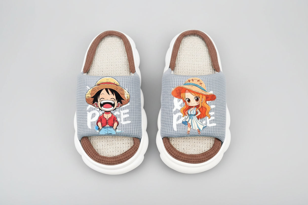 Chaussure manga one piece - Chaussons lumineux Luffy en lin pour garçons