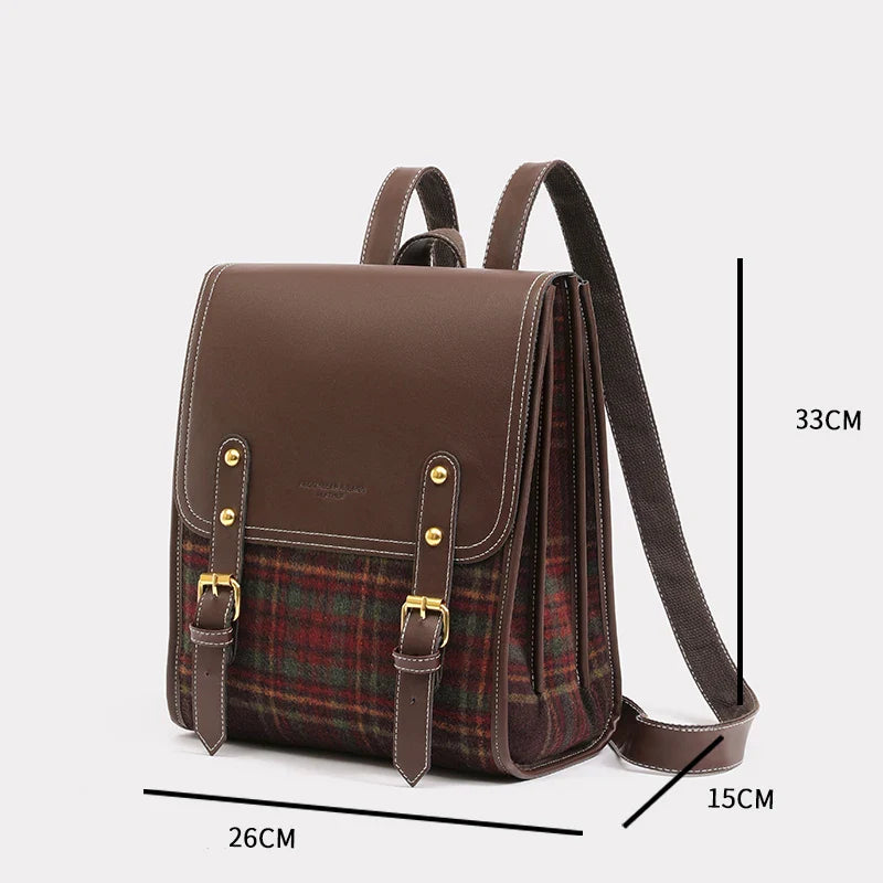 Sac Cartable Femme Rétro à Carreaux