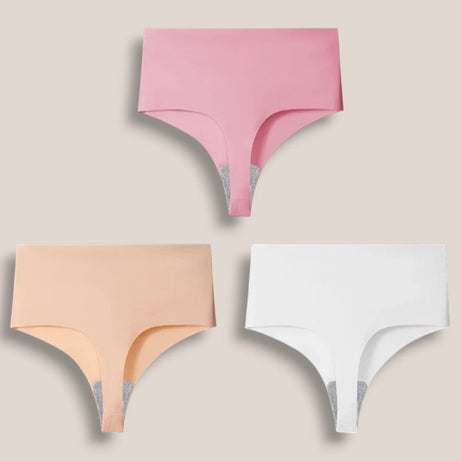 Lot de 3 Strings Taille Haute Sans Couture