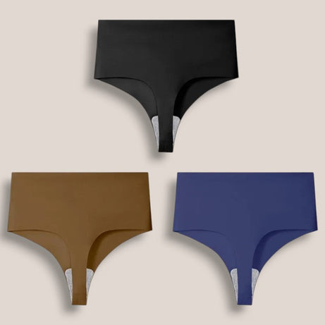 Lot de 3 Strings Taille Haute Sans Couture