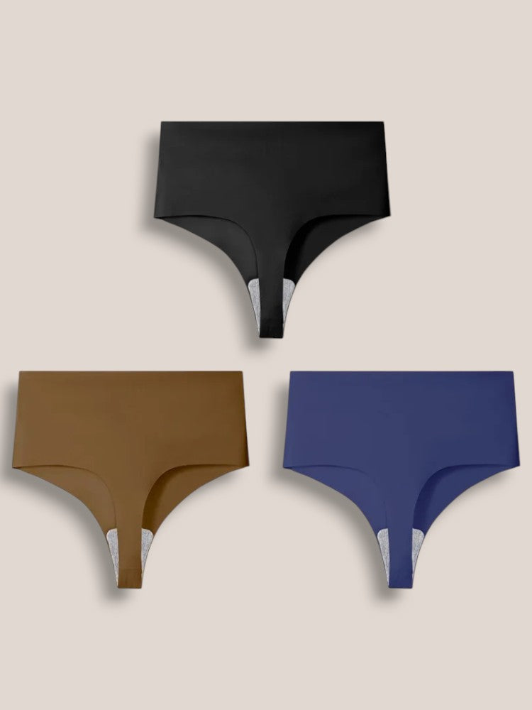 Lot de 3 Strings Taille Haute Sans Couture