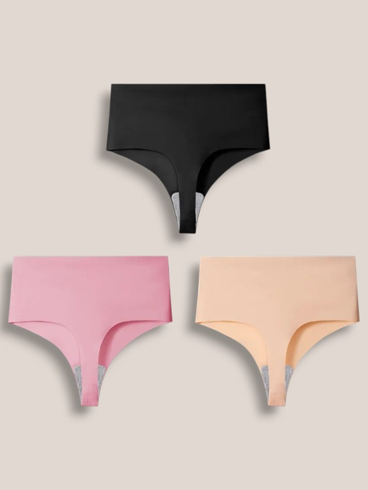 Lot de 3 Strings Taille Haute Sans Couture