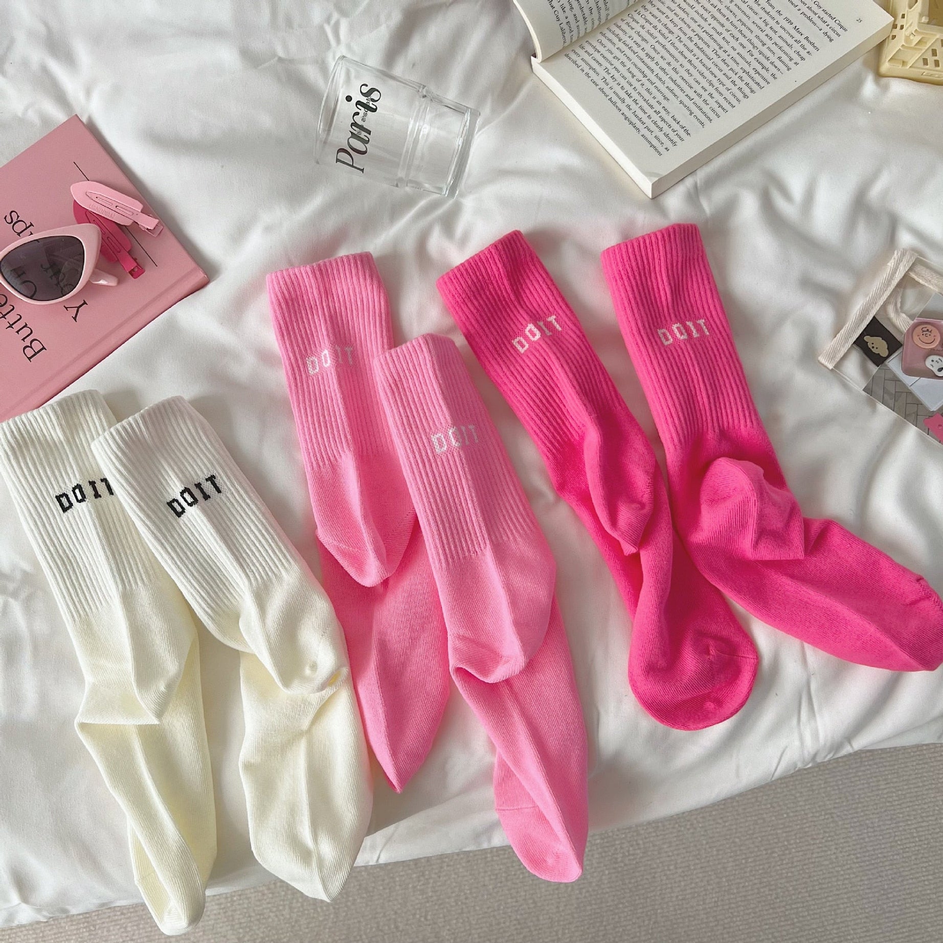 Chaussettes femme de sport longues rayures Yara