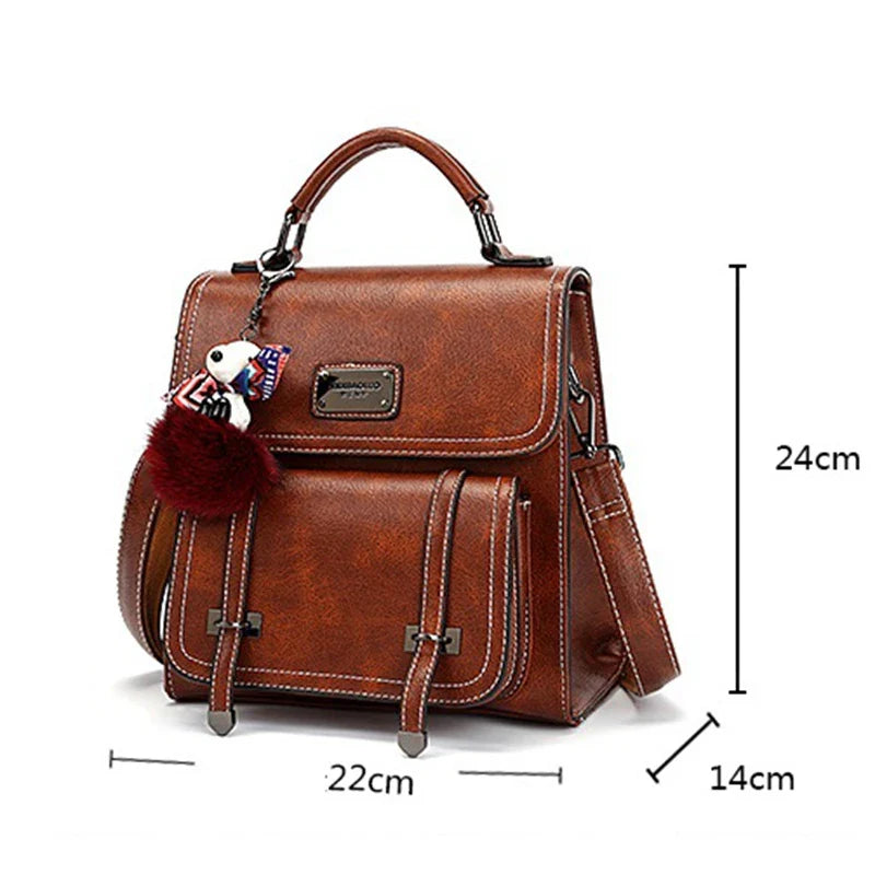 Sac Cartable Femme Marron et Vintage