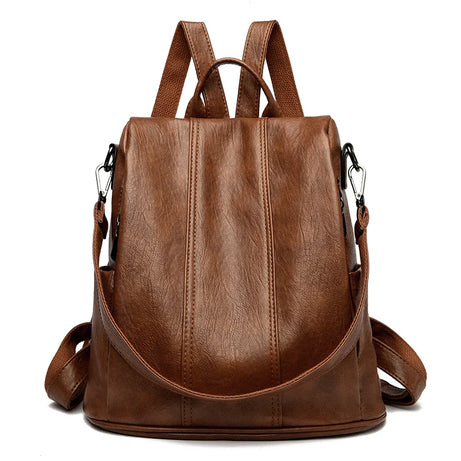 Sac à Main et à Dos Femme Vintage Simili Marron