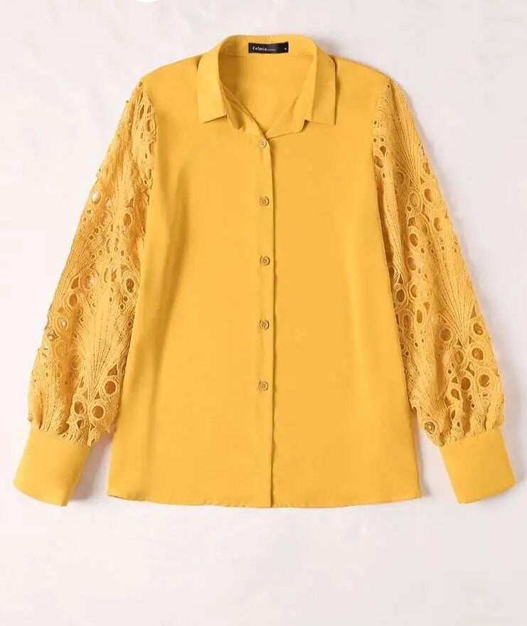 Chemisiers élégants à revers et manches longues pour femmes Dalioo