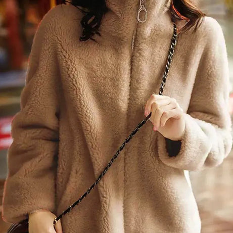 Veste à col roulé double-face rembourrée pour femme